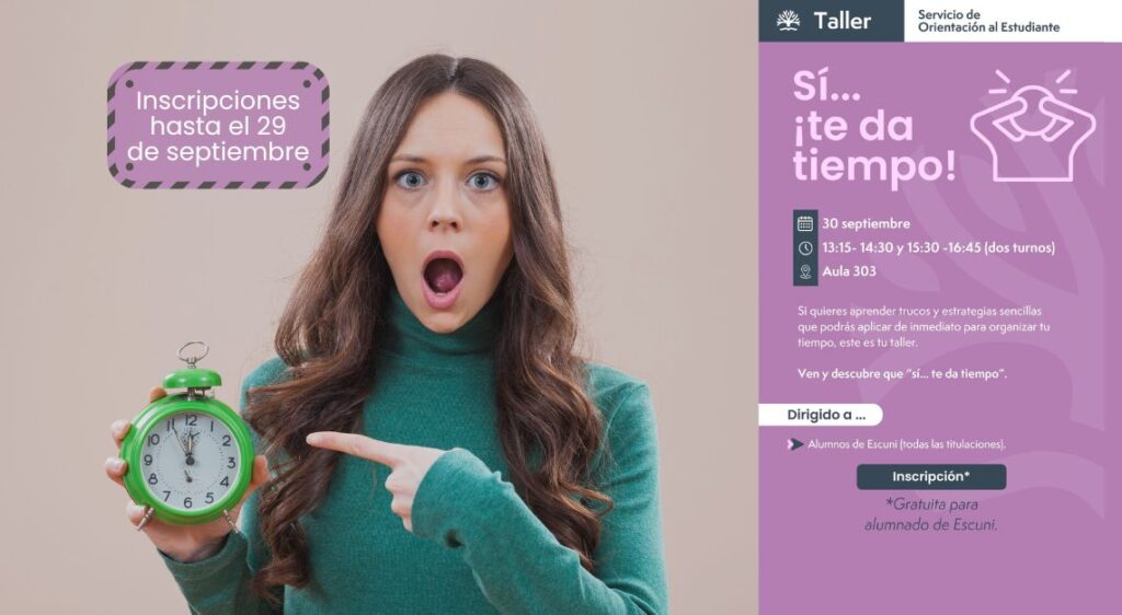 Taller: «Sí... ¡te da tiempo!»